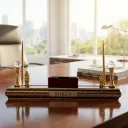 Premium Wooden Desk Organizer with Pen Holders | Sokev Studio