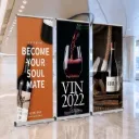 Narrow-Base Retractable Rollup Banner Stand | Slim Profile Pull-Up Display – Sokev Studio